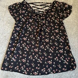 Papaya Black Floral Women's Blouse